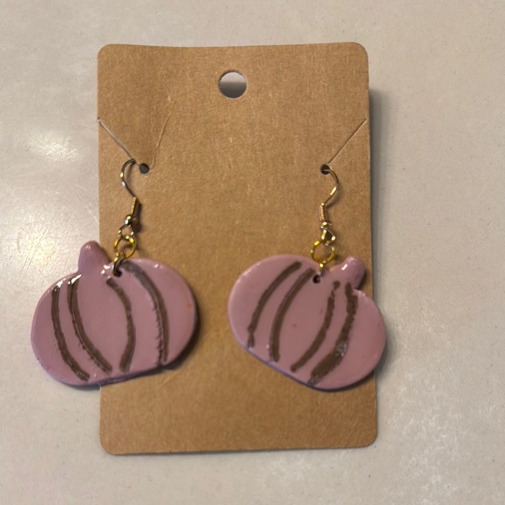 Pink Pumpkin Earrings